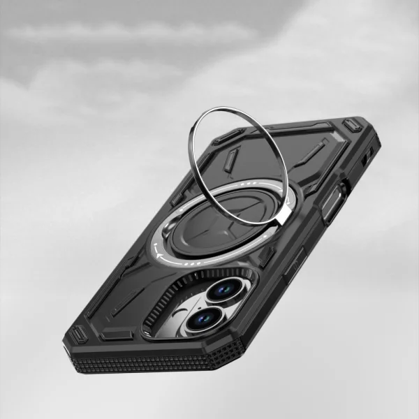 Shockproof case Big Ring Holder for iPhone 16, Black 2