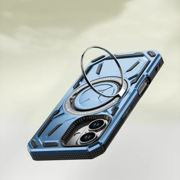 Shockproof case Big Ring Holder for iPhone 16, Light blue 2