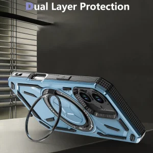 Shockproof case Big Ring Holder for iPhone 16, Light blue 4