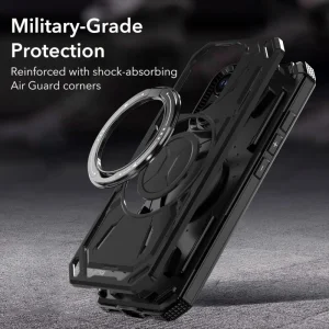 Удароустойчив калъф Big Ring Holder за iPhone 16 Pro, Черен 5