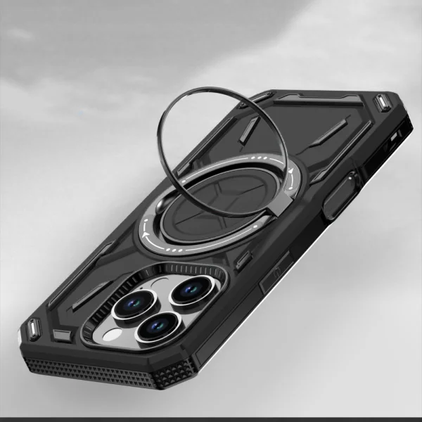 Удароустойчив калъф Big Ring Holder за iPhone 16 Pro Max, Черен 4