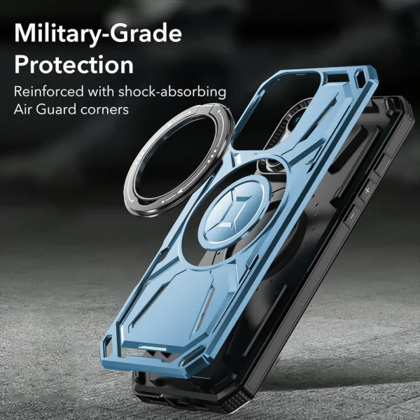 Shockproof case Big Ring Holder for iPhone 16 Pro Max, Light blue 3