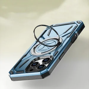Shockproof case Big Ring Holder for iPhone 16 Pro Max, Light blue 4