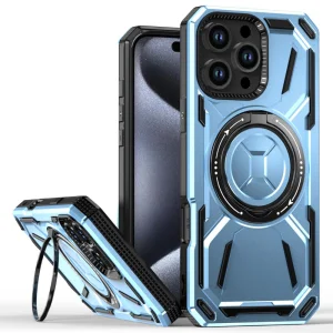 Удароустойчив калъф Big Ring Holder за iPhone 16 Pro Max, Светло син