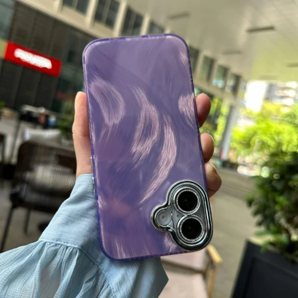 Shockproof case Silk Pattern for iPhone 16, Purple 3