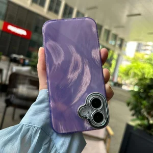 Shockproof case Silk Pattern for iPhone 16, Purple 3