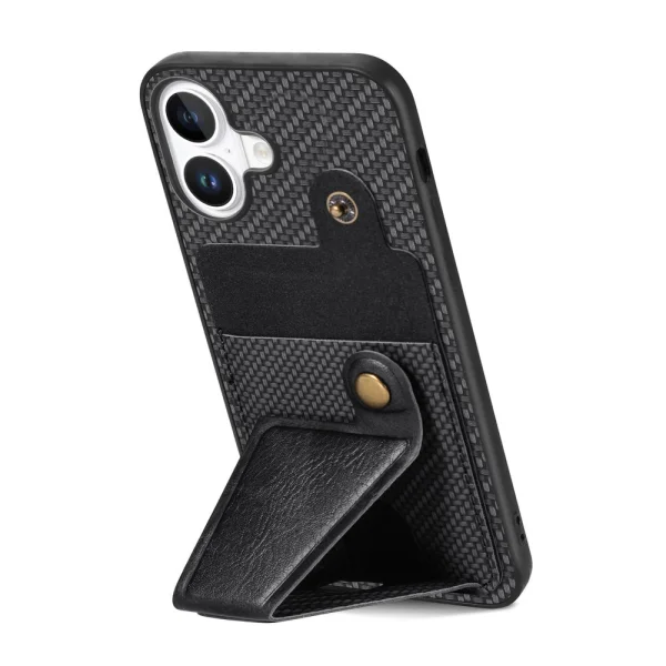 Shockproof Case K-Shaped Kickstand for iPhone 16, Black 3