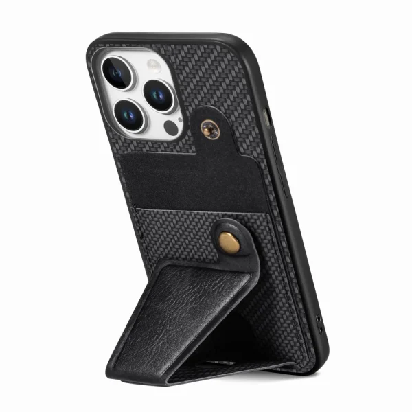 Shockproof K-Shaped Kickstand Case for iPhone 16 Pro, Black 3