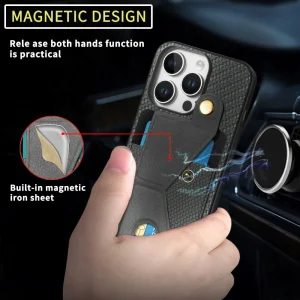 Shockproof K-Shaped Kickstand Case for iPhone 16 Pro, Black 4