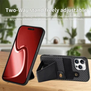 Shockproof K-Shaped Kickstand Case for iPhone 16 Pro, Black 5