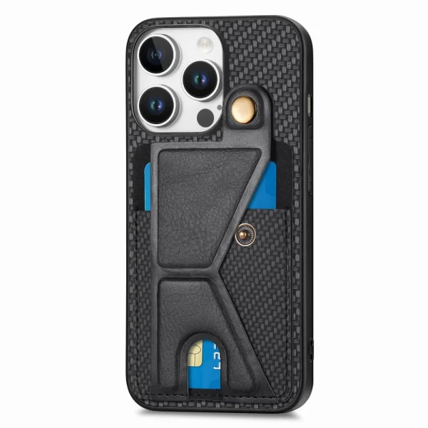 Удароустойчив калъф K-Shaped Kickstand за iPhone 16 Pro Max, Черен 4
