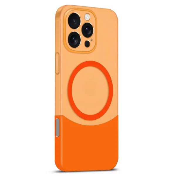 Plastic Case MagSF Splicing Color for iPhone 16 Pro, Orange 2