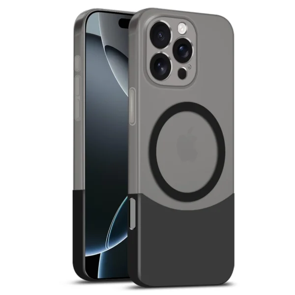 Plastic case MagSF Splicing Color for iPhone 16 Pro Max, Black 1