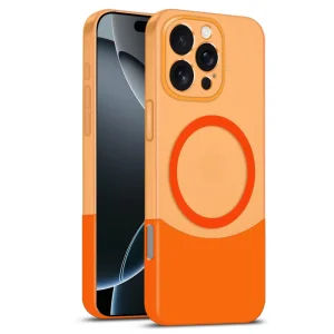 Пластмасов калъф MagSF Splicing Color за iPhone 16 Pro Max, Оранжев