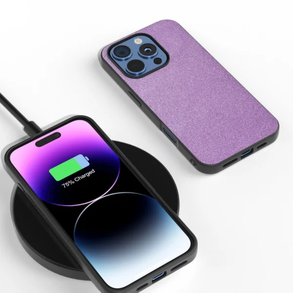 Shockproof Case Glitter Design for iPhone 16 Pro, Purple 5