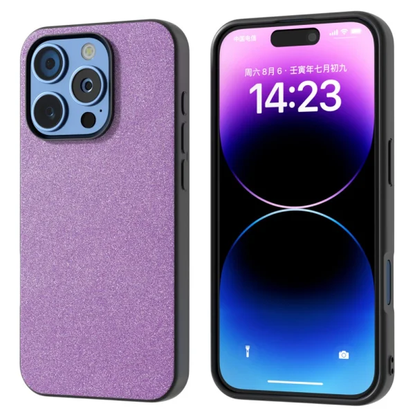 Shockproof Case Glitter Design for iPhone 16 Pro, Purple 2