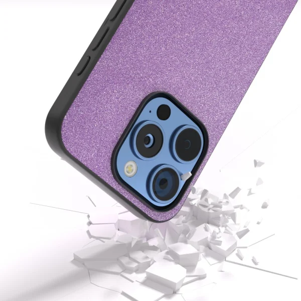 Shockproof Case Glitter Design for iPhone 16 Pro, Purple 4