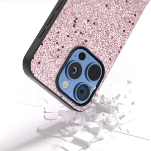 Shockproof back cover Glitter Design for iPhone 16 Pro, Pink 4