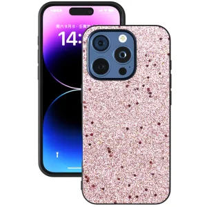 Удароустойчив гръб Glitter Design за iPhone 16 Pro, Розов
