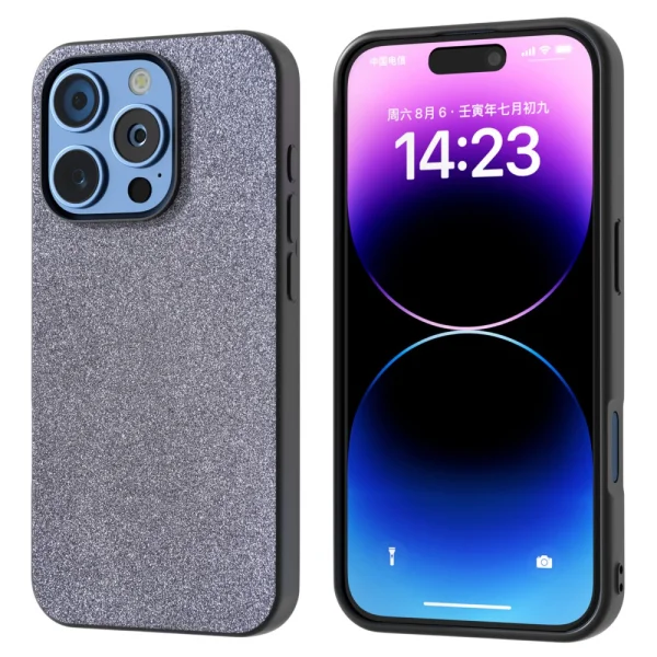 Shockproof back cover Glitter Design for iPhone 16 Pro, Black 2