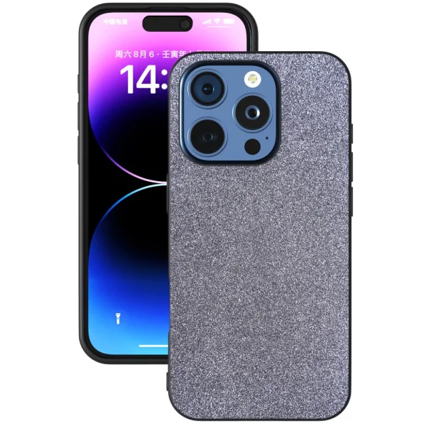 Shockproof back cover Glitter Design for iPhone 16 Pro, Black 1