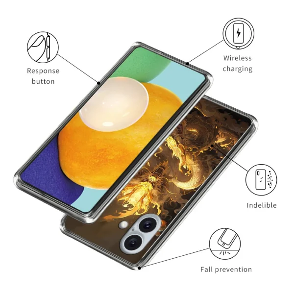 Silicone case for iPhone 16, Fire Dragon 3
