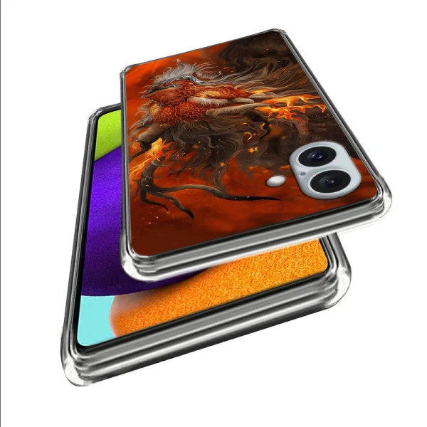 Силиконов калъф за iPhone 16 Plus, Огнен дракон 2