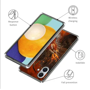 Силиконов калъф за iPhone 16 Plus, Огнен дракон 3