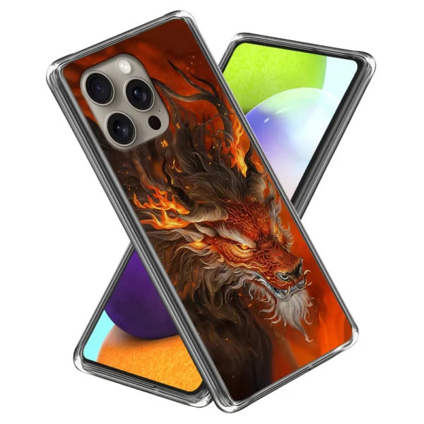 Silicone Case for iPhone 16 Pro Max, Fire Dragon 1