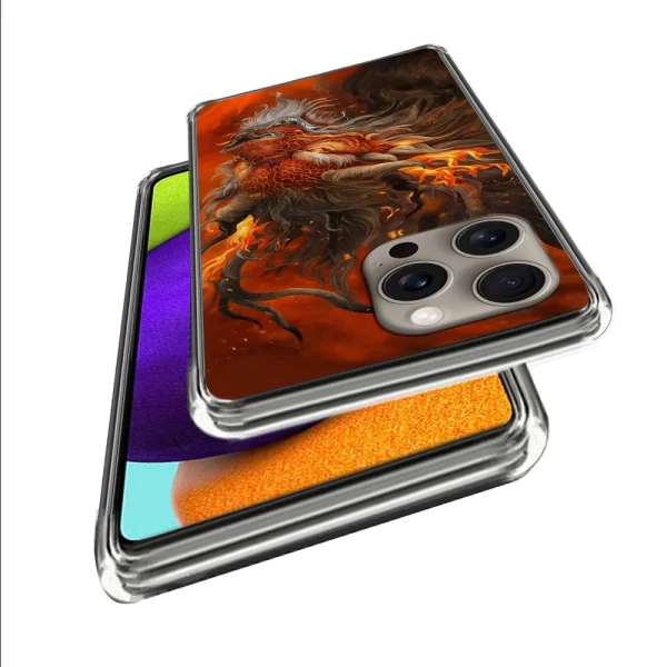 Silicone Case for iPhone 16 Pro Max, Fire Dragon 2