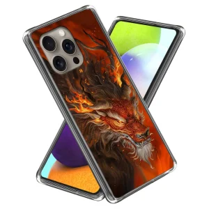 Силиконов калъф за iPhone 16 Pro Max, Огнен дракон