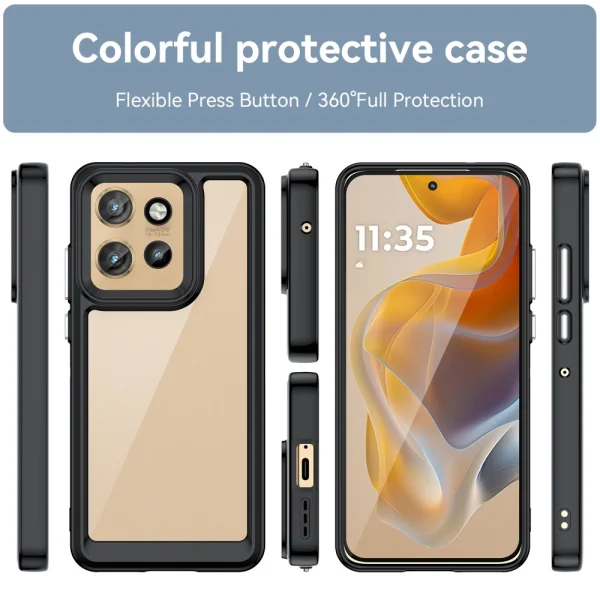 Удароустойчив калъф Acrylic за Motorola Edge 50 Neo 5G, Черен 2