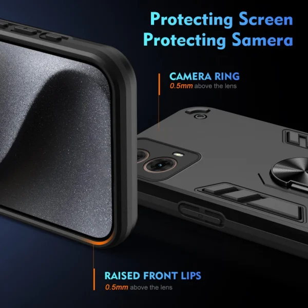 Удароустойчив Калъф Hybrid Cover за Motorola Moto G85 5G, Черен 4