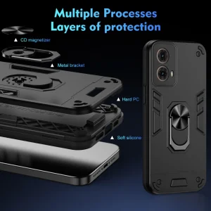 Удароустойчив Калъф Hybrid Cover за Motorola Moto G85 5G, Черен 6