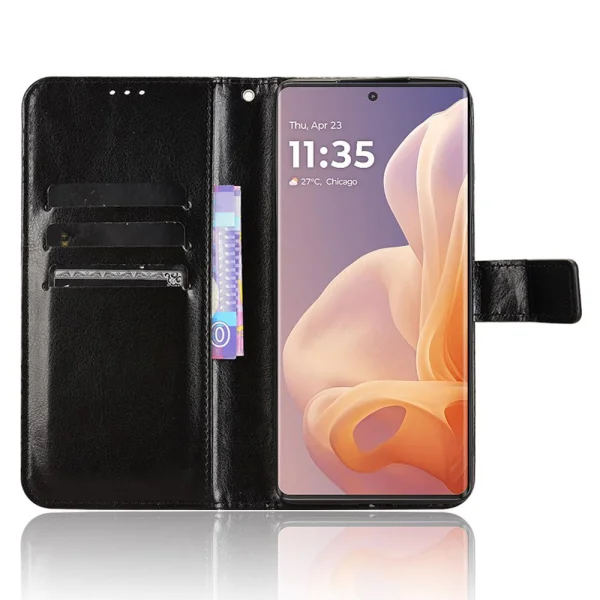Калъф Тефтер Crazy Horse за Motorola Moto G85 5G, Черен 2
