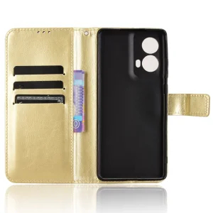 Калъф Тефтер Crazy Horse за Motorola Moto G85 5G, Златист 4