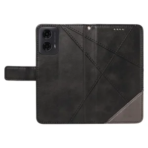 Калъф Тефтер Geometric Line за Motorola Moto G24 / G04 / E14 4G, Черен 4