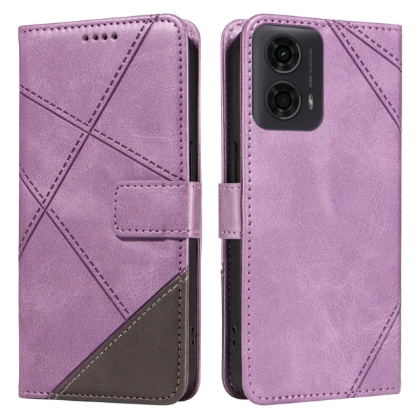Калъф Тефтер Geometric Line за Motorola Moto G24 / G04 / E14 4G, Лилав 1