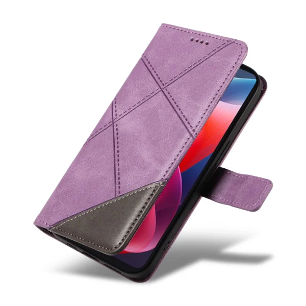 Калъф Тефтер Geometric Line за Motorola Moto G24 / G04 / E14 4G, Лилав 5