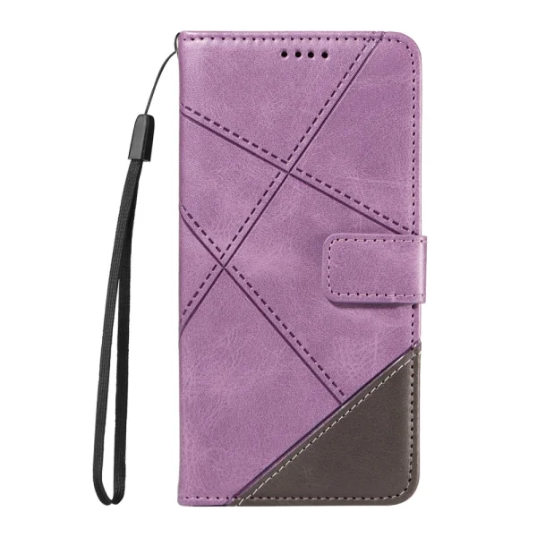 Калъф Тефтер Geometric Line за Motorola Moto G24 / G04 / E14 4G, Лилав 6