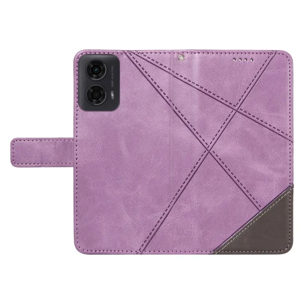 Калъф Тефтер Geometric Line за Motorola Moto G24 / G04 / E14 4G, Лилав 4