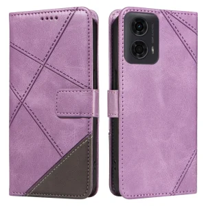 Калъф Тефтер Geometric Line за Motorola Moto G24 / G04 / E14 4G, Лилав