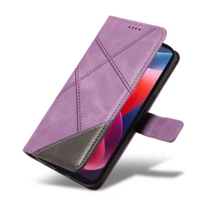 Калъф Тефтер Geometric Line за Motorola Moto G24 / G04 / E14 4G, Лилав 5