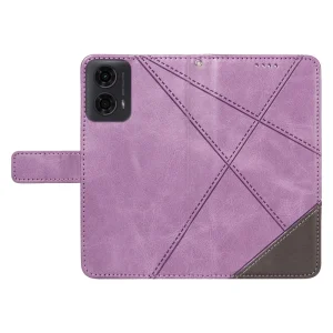 Калъф Тефтер Geometric Line за Motorola Moto G24 / G04 / E14 4G, Лилав 4