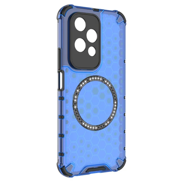 Удароустойчив калъф Metal Ring Honeycomb за Honor 200 Lite, Син 2