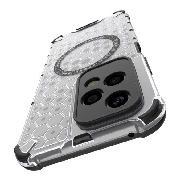 Удароустойчив калъф Metal Ring Honeycomb за Honor 200 Lite, Сив 4