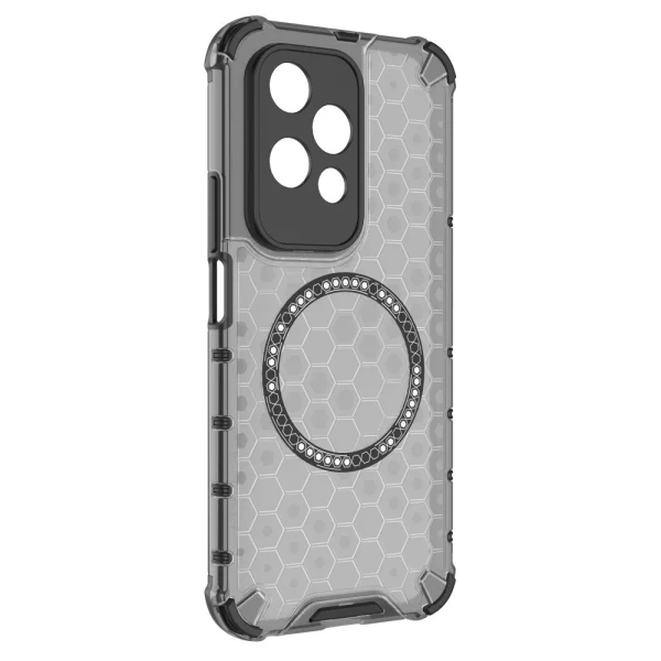 Удароустойчив калъф Metal Ring Honeycomb за Honor 200 Lite, Сив 2