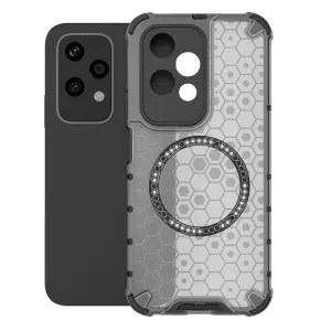 Удароустойчив калъф Metal Ring Honeycomb за Honor 200 Lite, Сив 3