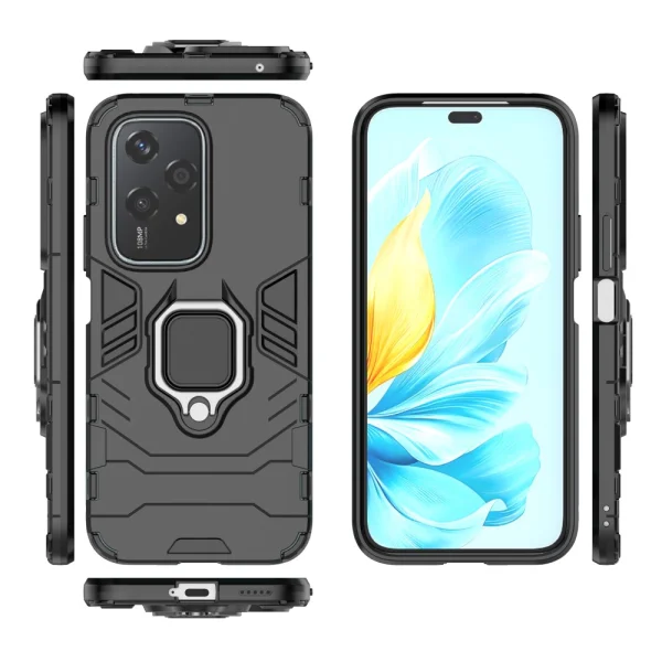 Удароустойчив Калъф Kickstand Ring за Honor 200 Lite, Черен 4