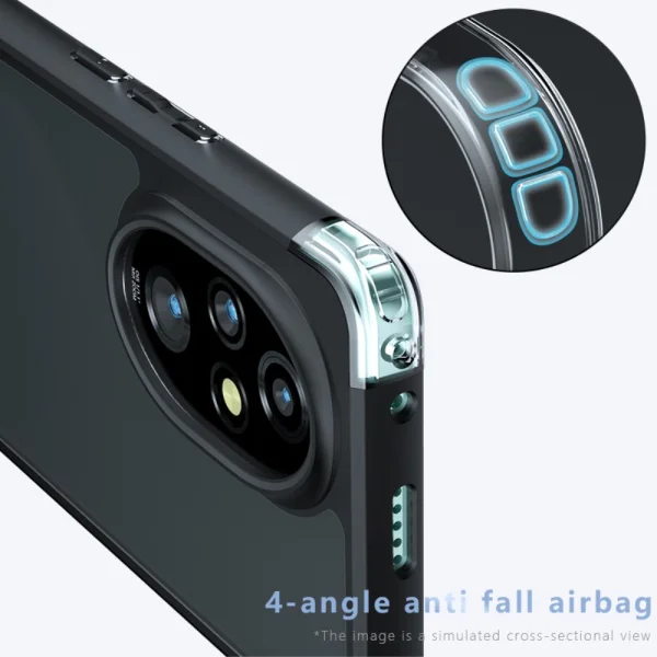 Shockproof Matte case for Honor 200 5G, Black 2